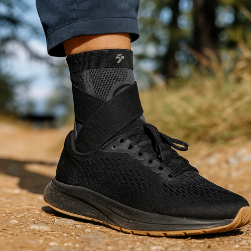 Knee brace with strap
